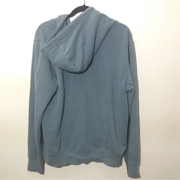 The North Face Full Zip Hoodie Mens M Blue Drawstring kangaroo pocket sweatshirt - Picture 11 of 12